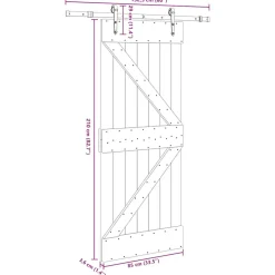 VIDAXL - Porte coulissante et kit de quincaillerie 85x210 cm pin massif