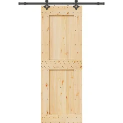 VIDAXL - Porte coulissante et kit de quincaillerie 80x210 cm pin massif