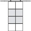 VIDAXL - Porte coulissante kit de quincaillerie trempé verre aluminium