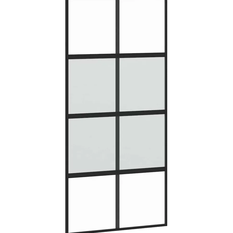 VIDAXL - Porte coulissante kit de quincaillerie trempé verre aluminium