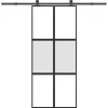 VIDAXL - Porte coulissante kit de quincaillerie trempé verre aluminium