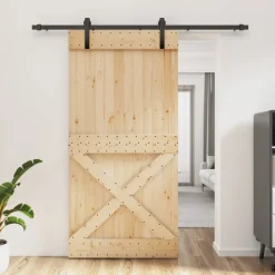 VIDAXL - Porte coulissante et kit de quincaillerie 100x210 cm pin massif