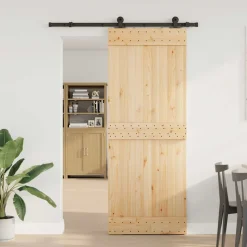 VIDAXL - Porte coulissante et kit de quincaillerie 80x210 cm pin massif