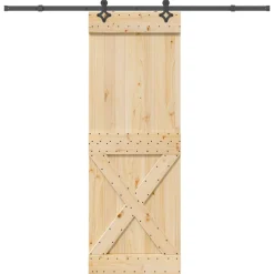 VIDAXL - Porte coulissante et kit de quincaillerie 80x210 cm pin massif