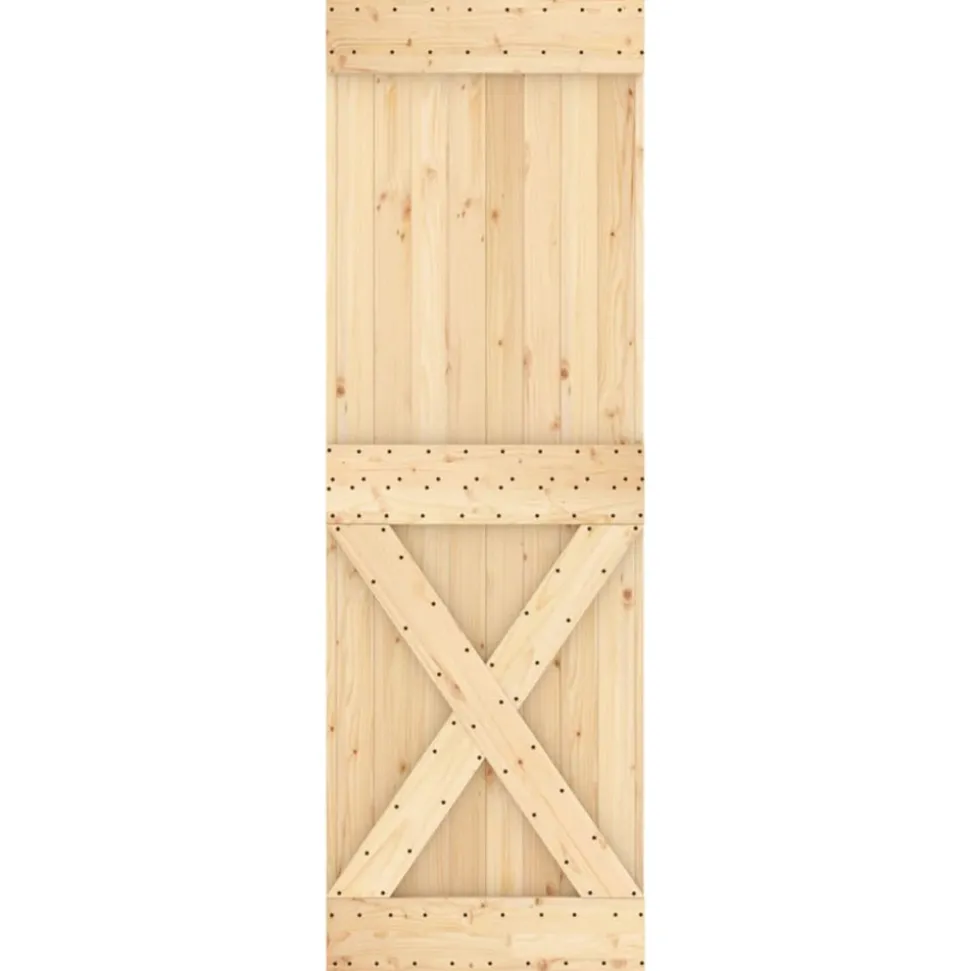 VIDAXL - Porte coulissante et kit de quincaillerie 70x210 cm pin massif