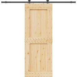 VIDAXL - Porte coulissante et kit de quincaillerie 85x210 cm pin massif