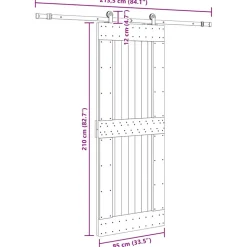 VIDAXL - Porte coulissante et kit de quincaillerie 85x210 cm pin massif