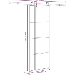 VIDAXL - Porte coulissante avec kit de quincaillerie 76x205 cm verre esg