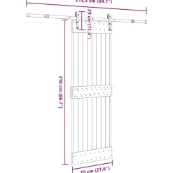 VIDAXL - Porte coulissante et kit de quincaillerie 70x210 cm pin massif