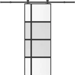 VIDAXL - Porte coulissante kit de quincaillerie trempé verre aluminium