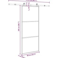 VIDAXL - Porte coulissante avec kit de quincaillerie 90x205 cm verre esg