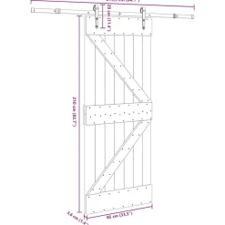 VIDAXL - Porte coulissante et kit de quincaillerie 85x210 cm pin massif