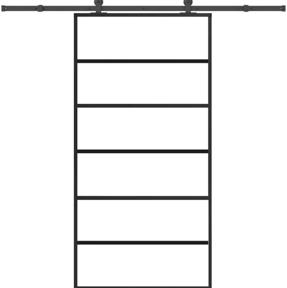 VIDAXL - Porte coulissante et quincaillerie esg verre et aluminium