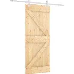VIDAXL - Porte coulissante et kit de quincaillerie 85x210 cm pin massif