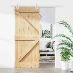 VIDAXL - Porte coulissante et kit de quincaillerie 85x210 cm pin massif