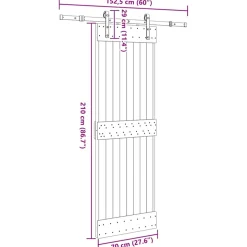 VIDAXL - Porte coulissante et kit de quincaillerie 70x210 cm pin massif