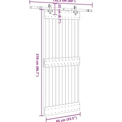 VIDAXL - Porte coulissante et kit de quincaillerie 85x210 cm pin massif