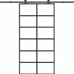 VIDAXL - Porte coulissante et quincaillerie esg verre et aluminium