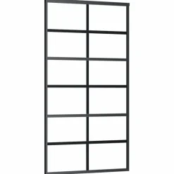 VIDAXL - Porte coulissante et quincaillerie esg verre et aluminium
