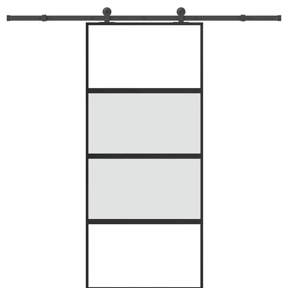 VIDAXL - Porte coulissante kit de quincaillerie trempé verre aluminium