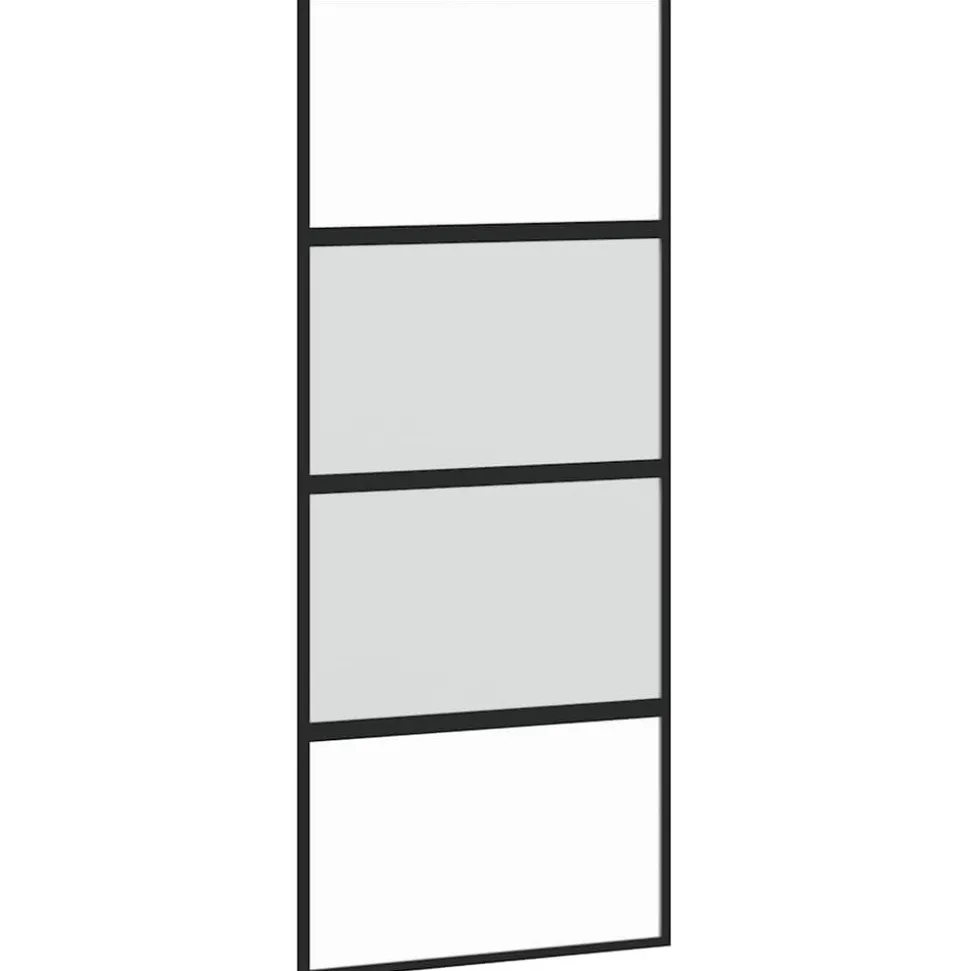 VIDAXL - Porte coulissante kit de quincaillerie trempé verre aluminium