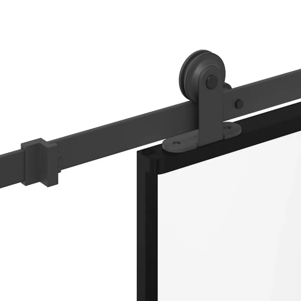 VIDAXL - Porte coulissante kit de quincaillerie trempé verre aluminium