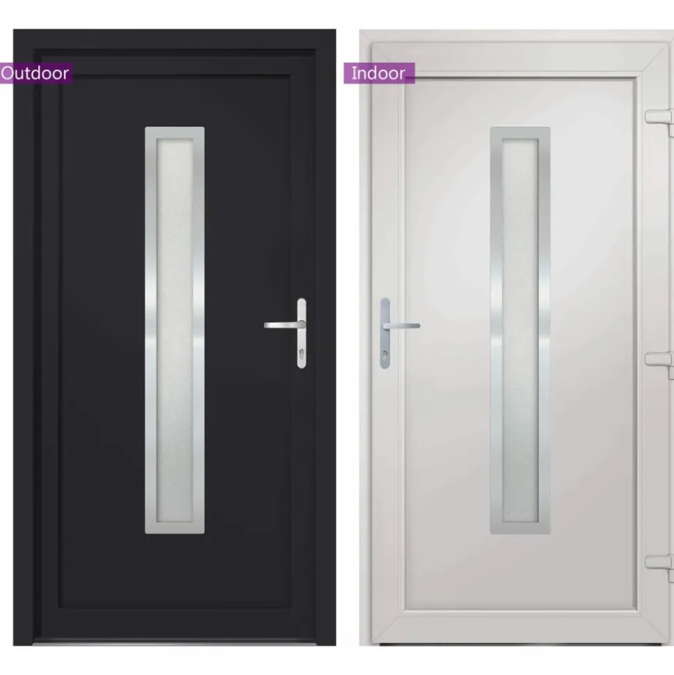 VIDAXL - Porte d'entrée anthracite 98x190 cm pvc