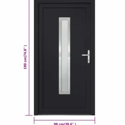 VIDAXL - Porte d'entrée anthracite 98x190 cm pvc