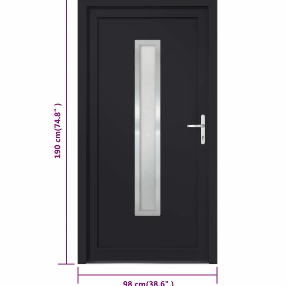 VIDAXL - Porte d'entrée anthracite 98x190 cm pvc
