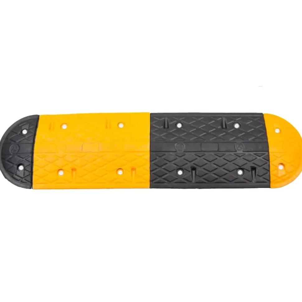 VIDAXL - Ralentisseur jaune et noir 129x32,5x4 cm caoutchouc