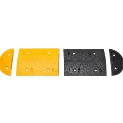 VIDAXL - Ralentisseur jaune et noir 129x32,5x4 cm caoutchouc