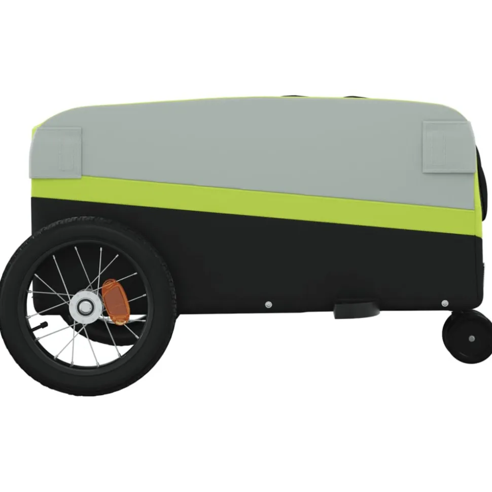 VIDAXL - Remorque de vélo noir et vert 30 kg fer