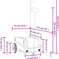 VIDAXL - Remorque de vélo noir et vert 30 kg fer