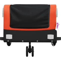 VIDAXL - Remorque de vélo noir et orange 30 kg fer