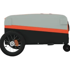 VIDAXL - Remorque de vélo noir et orange 30 kg fer