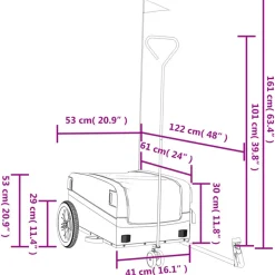 VIDAXL - Remorque de vélo noir et orange 30 kg fer