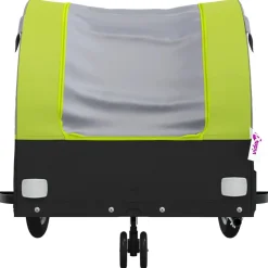 VIDAXL - Remorque de vélo noir et vert 30 kg fer