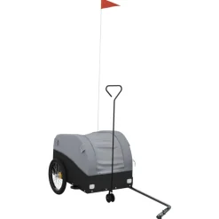VIDAXL - Remorque de vélo noir et gris 30 kg fer