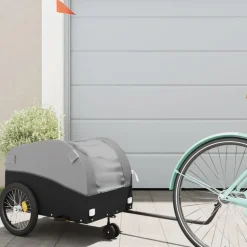 VIDAXL - Remorque de vélo noir et gris 30 kg fer