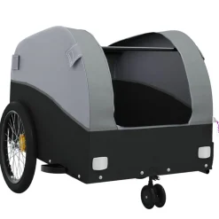 VIDAXL - Remorque de vélo noir et gris 30 kg fer