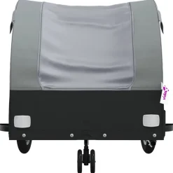 VIDAXL - Remorque de vélo noir et gris 30 kg fer