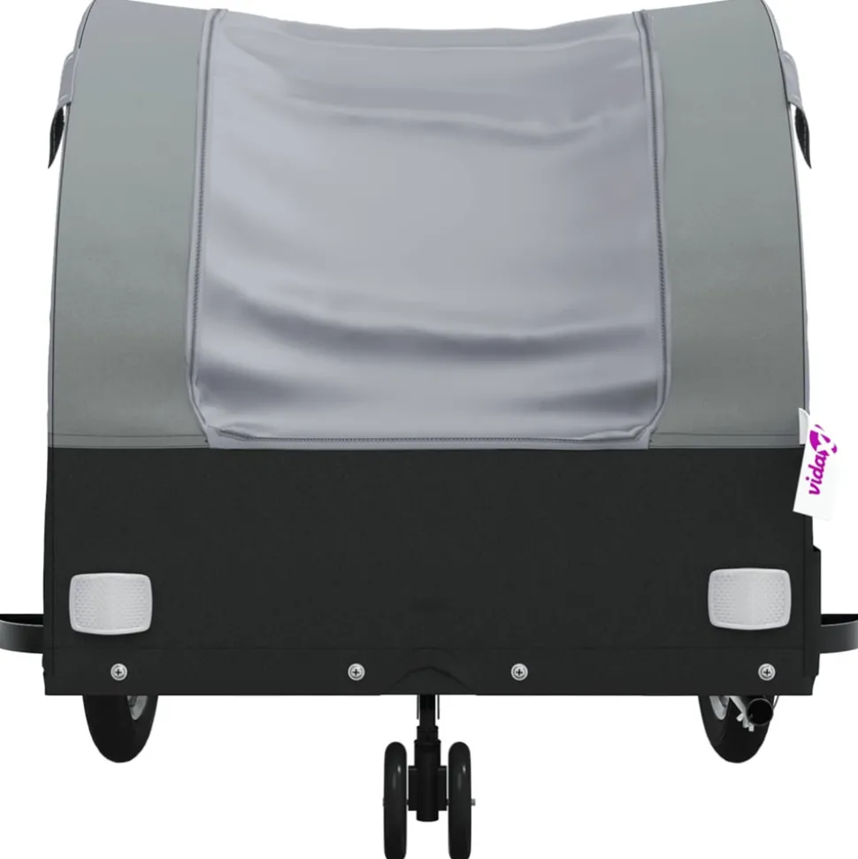 VIDAXL - Remorque de vélo noir et gris 30 kg fer