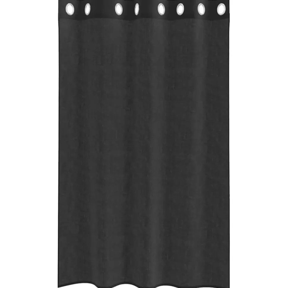 VIDAXL - Rideaux en voile avec œillets 2 pcs noir 140x175 cm