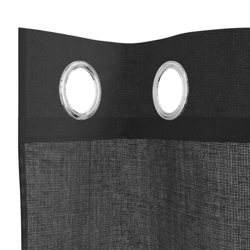VIDAXL - Rideaux en voile avec œillets 2 pcs noir 140x175 cm