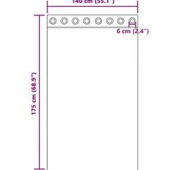 VIDAXL - Rideaux en voile avec œillets 2 pcs noir 140x175 cm
