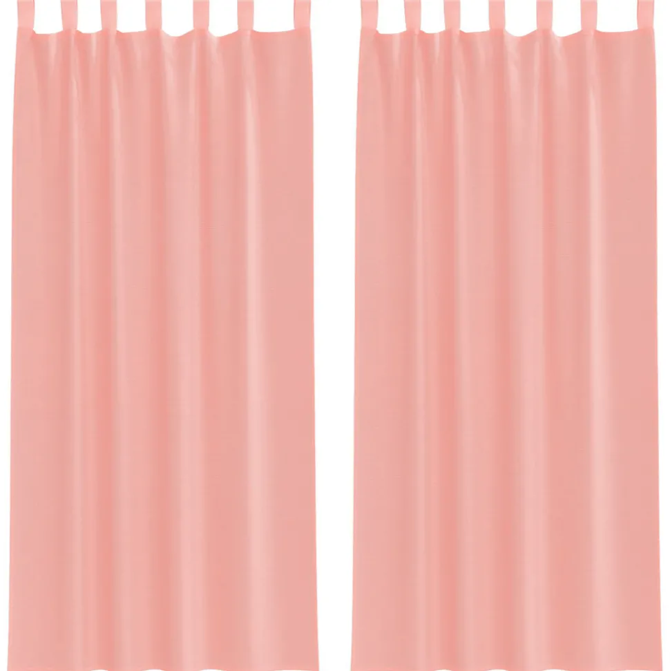 VIDAXL - Rideaux en voile avec passe-tringles 2 pcs rose