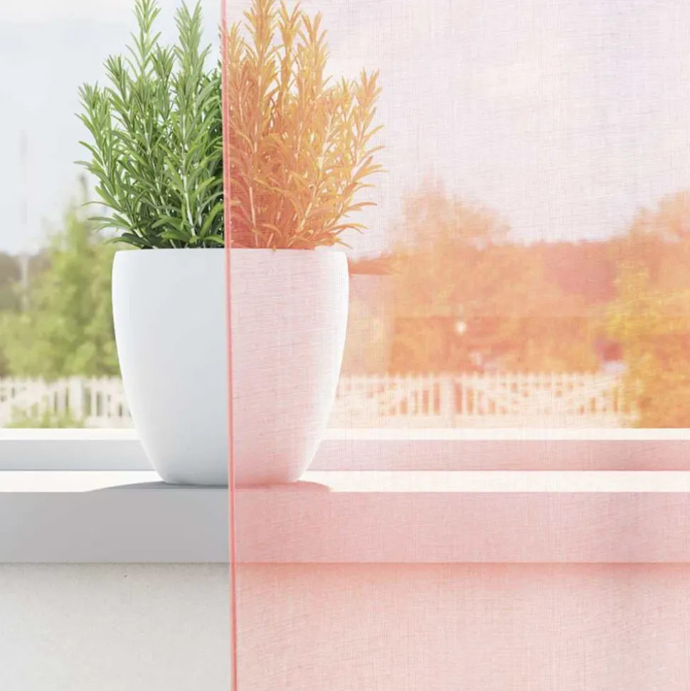 VIDAXL - Rideaux en voile avec passe-tringles 2 pcs rose