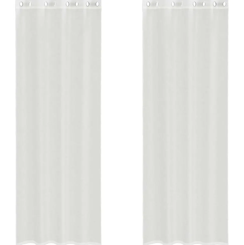 VIDAXL - Rideaux en voile avec œillets 2 pcs blanc