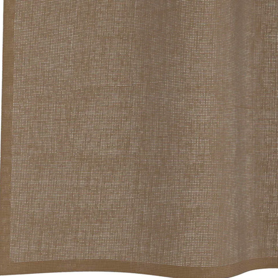 VIDAXL - Rideaux en voile avec œillets 2 pcs marron clair