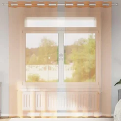 VIDAXL - Rideaux en voile avec œillets 2 pcs terre cuite